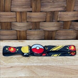 Pokémon Black and Red Belt with Poké Ball Buckle